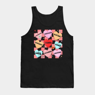 Groovy Teach Love Inspire Candy Happy Valentines Day Tank Top